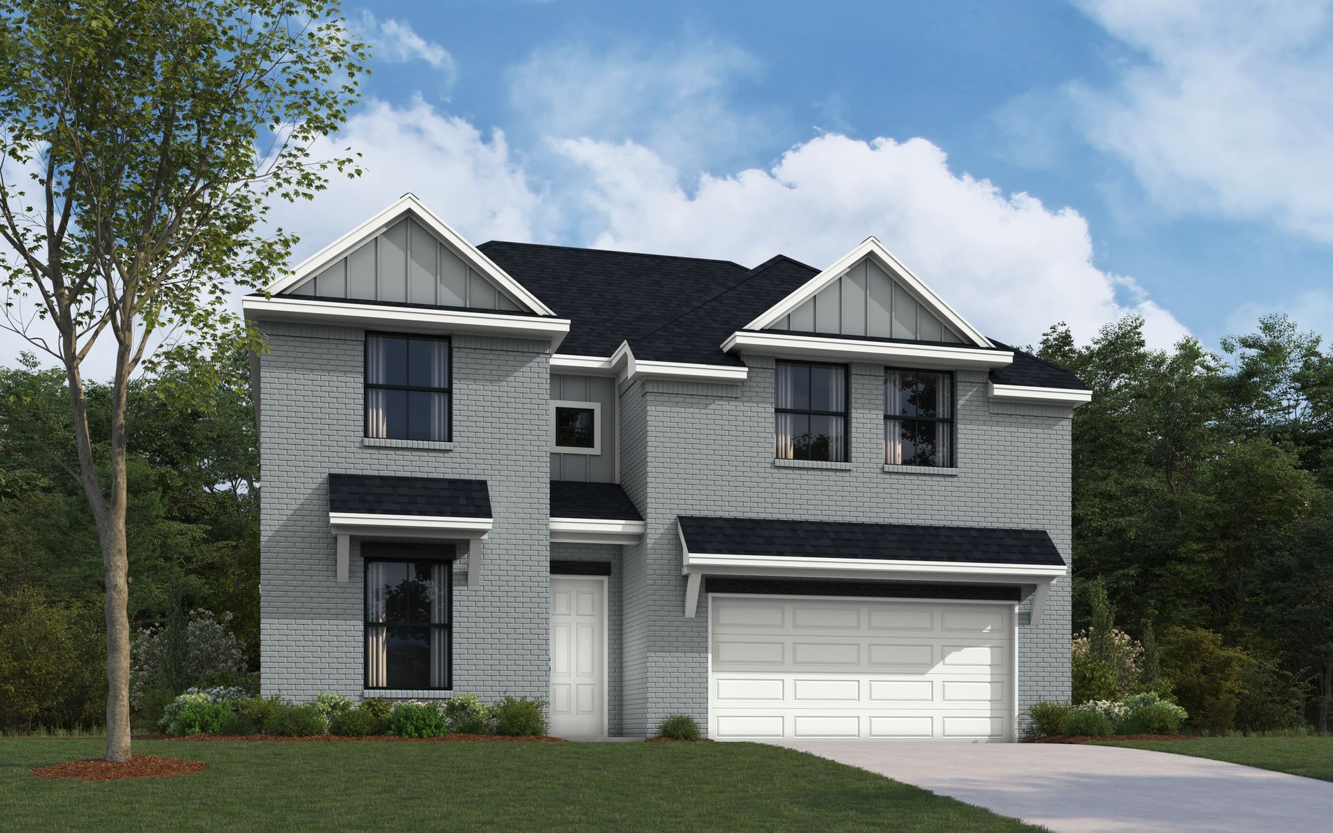 The Galveston II Floorplan - Modern Farmhouse Exterior:New home construction Dallas - William Ryan Homes - for sale