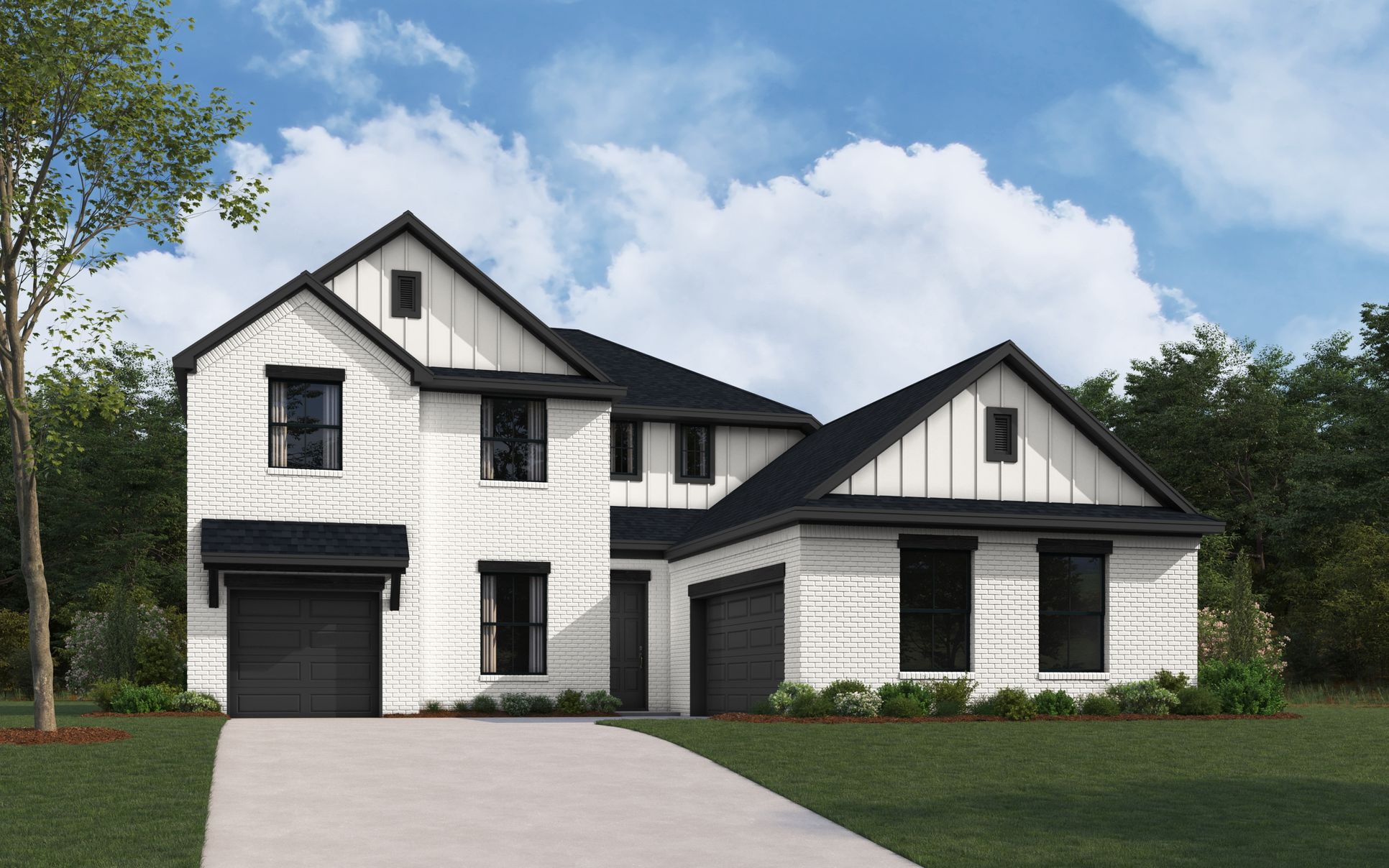 The Shenandoah II Floorplan - Modern Farmhouse Exterior:New home construction Dallas - William Ryan Homes - for sale