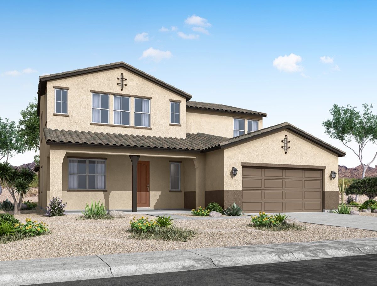 The Grove at El Cidro - Cottonwood Floor Plan - Spanish Elevation:cottonwood floor plan new homes for sale the grove at el cidro goodyear az william ryan