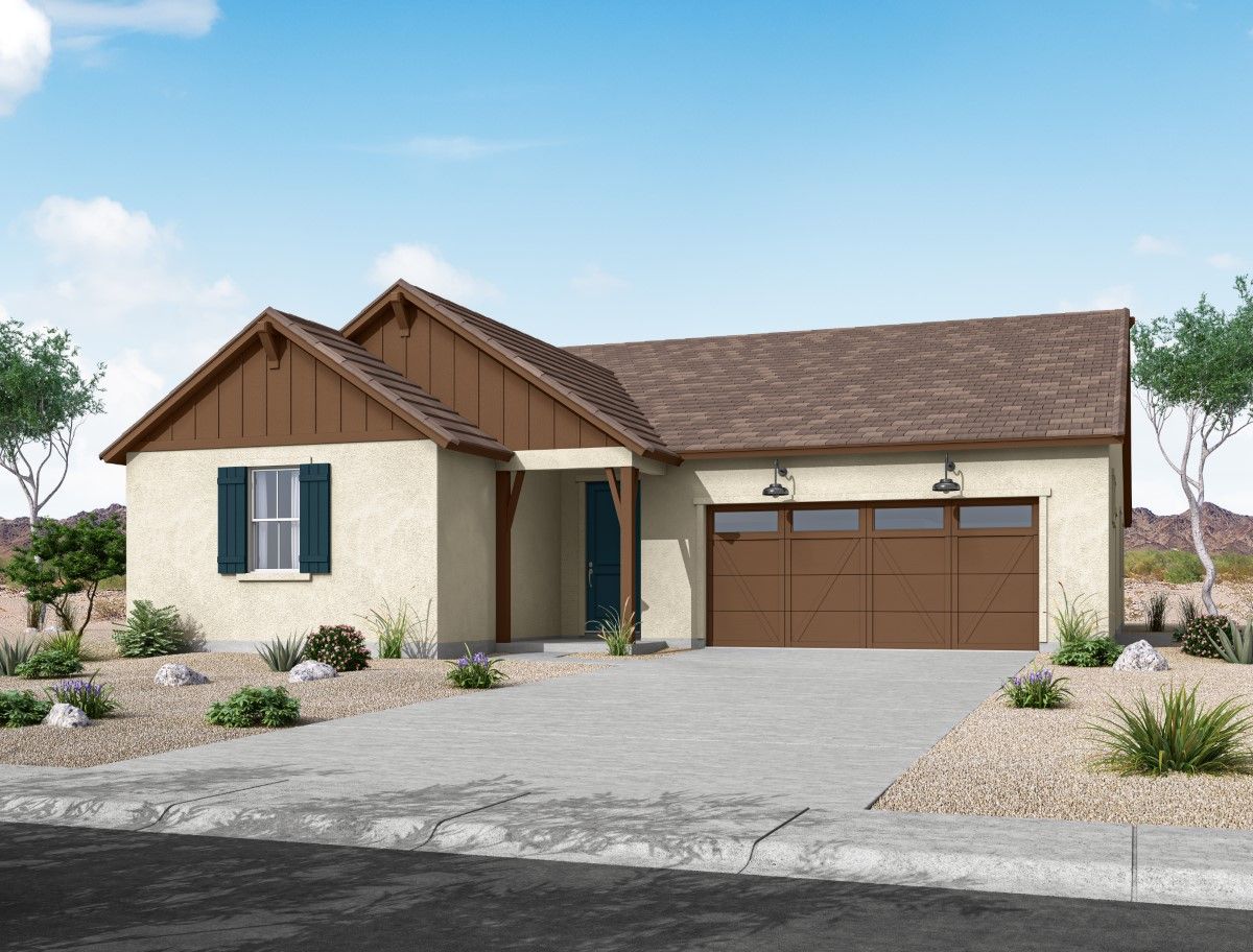 The Grove at El Cidro - Juniper Floor Plan - Farmhouse Elevation:juniper floor plan new homes for sale the grove at el cidro goodyear az william ryan