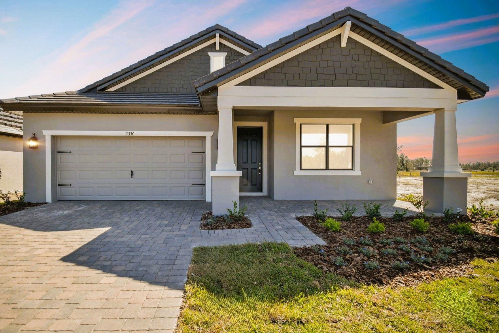 Solana New Home Plan - Craftsman Elevation by William Ryan Homes Tampa:Solana new construction home plan craftsman elevation at Southern Hills by William Ryan Homes Tampa