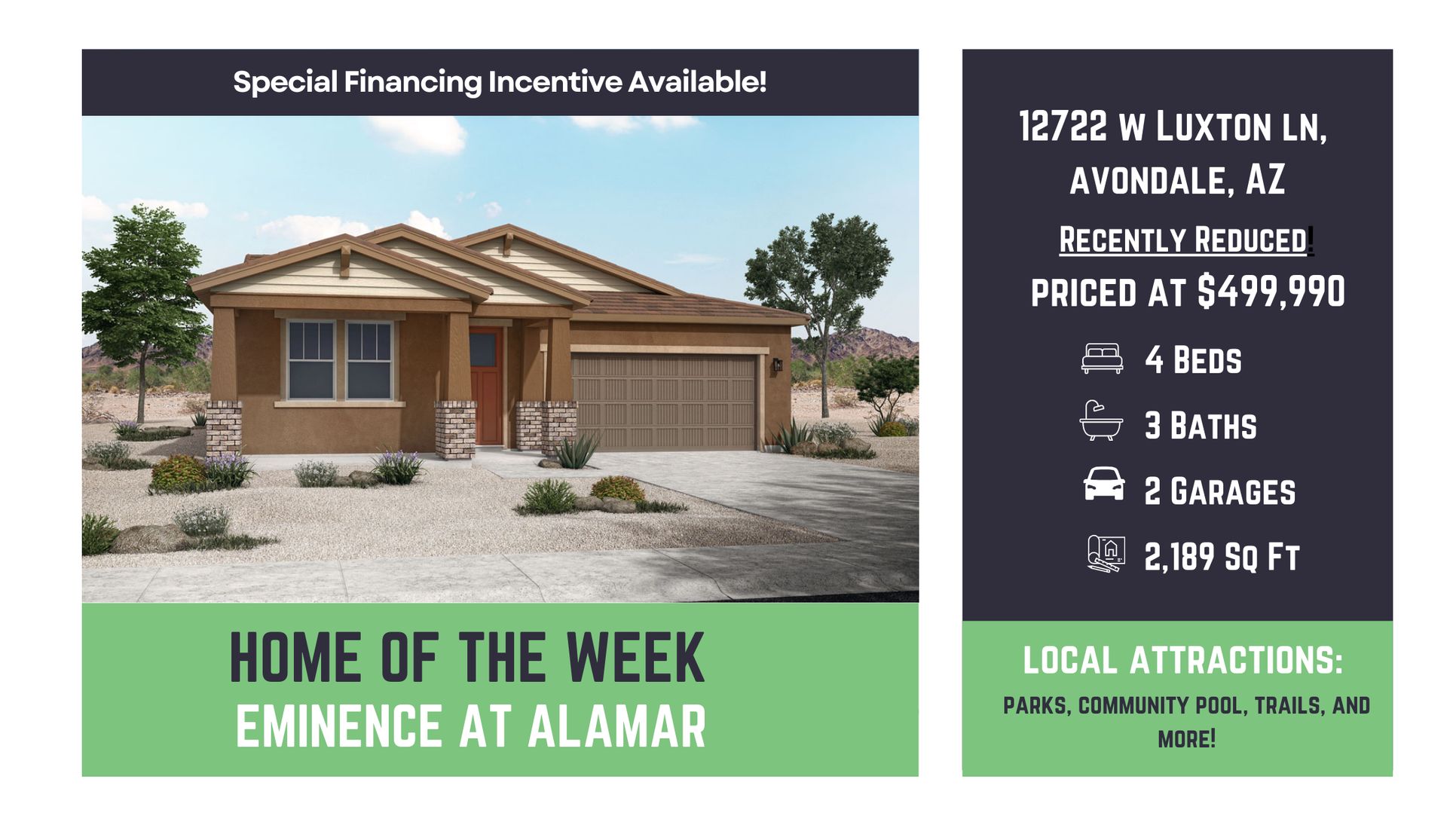 Eminence at Alamar - Home of the Week:new homes for sale quick move in home eminence at alamar avondale az william ryan