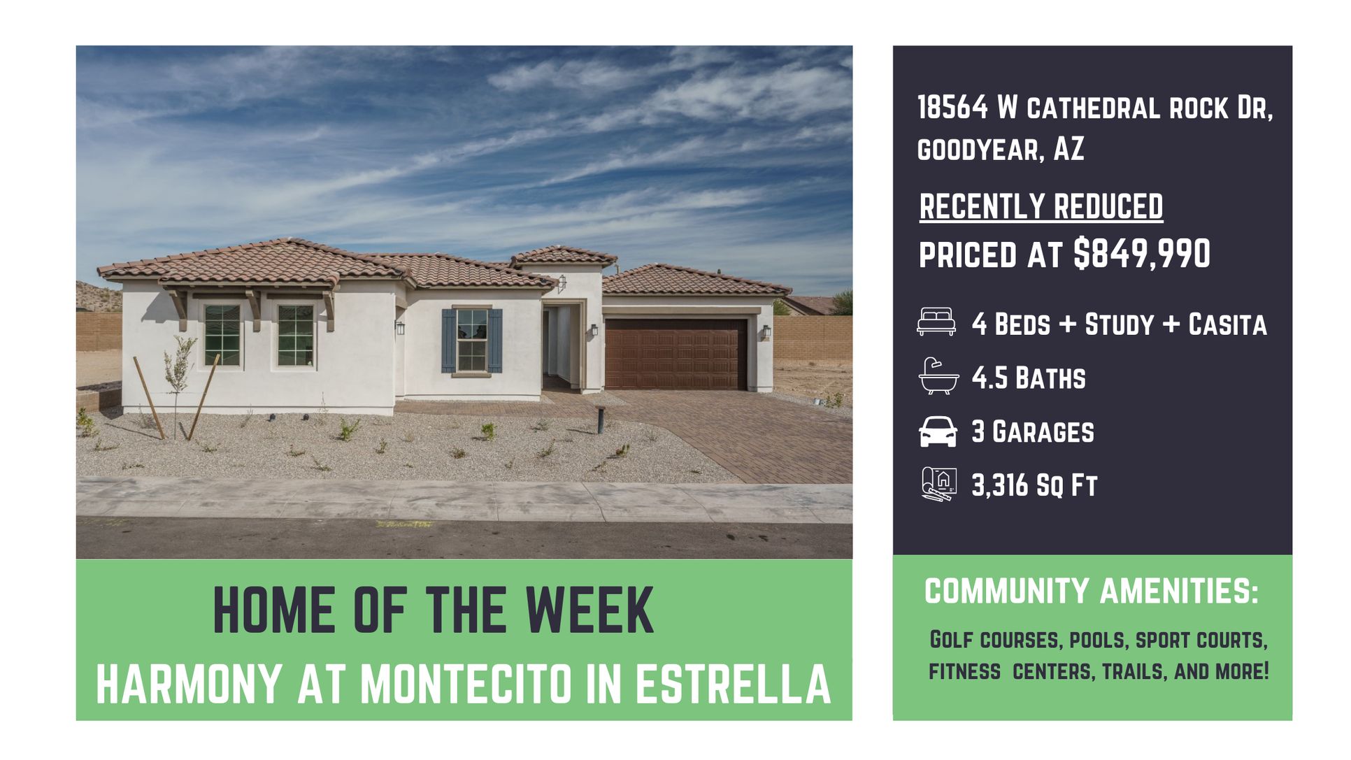 Harmony at Montecito in Estrella - Home of the Week:new homes for sale harmony at montecito in estrella goodyear az william ryan