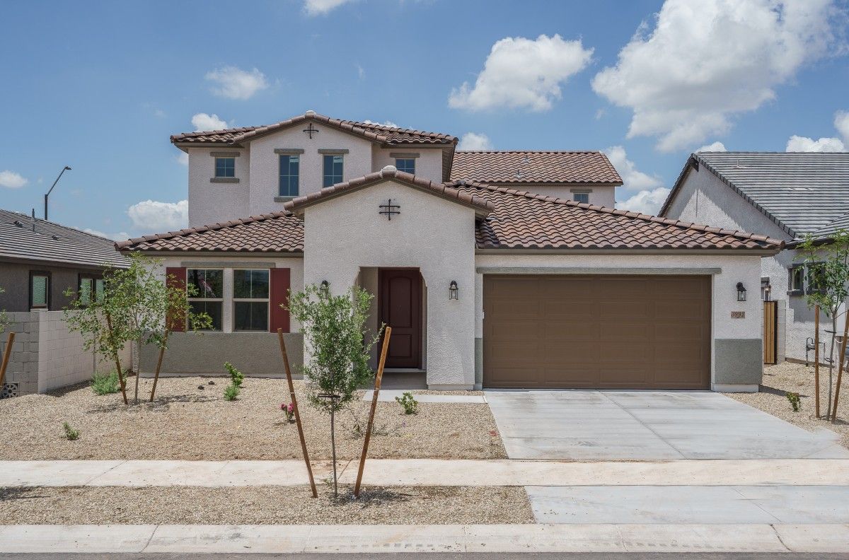 The Grove at El Cidro - Willow Floorplan - Front Exterior:willow floorplan new homes for sale the grove at el cidro goodyear az william ryan 