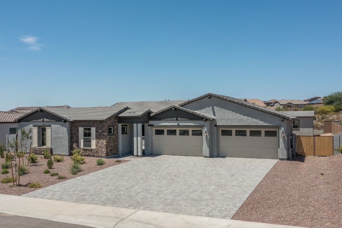 The Foothills at Arroyo Norte - Orion Floor Plan - Front Exterior:orion floor plan new homes for sale the foothills at arroyo norte new river az william ryan