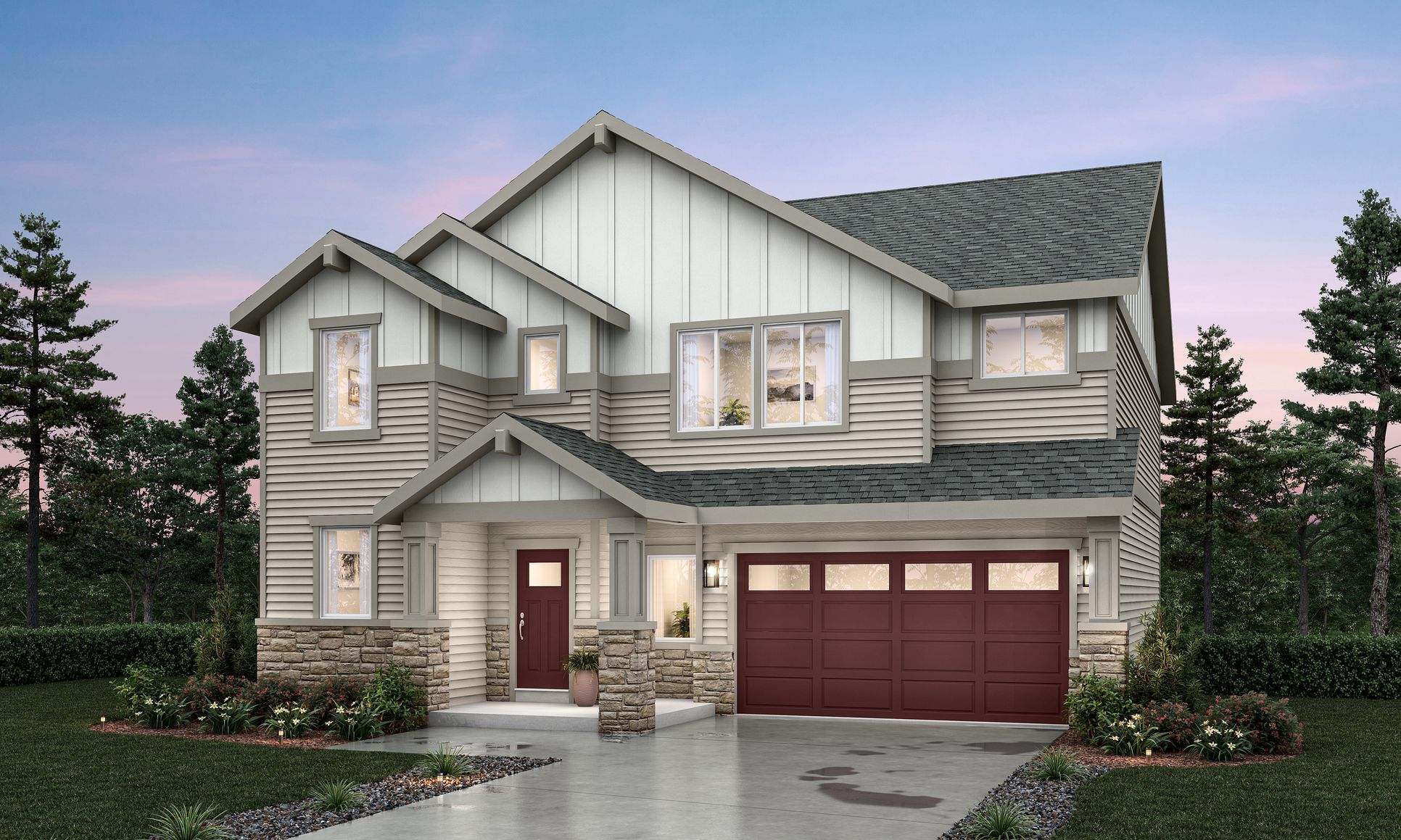 Rainier Highlands - The Alder :Front Elevation